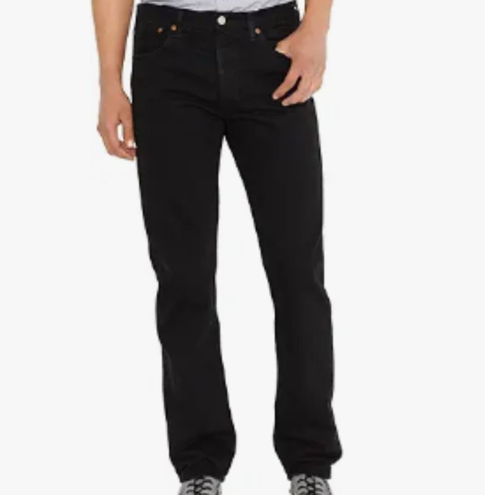 Levi's Men's 501 Button Fly Black Denim Jeans 36 x 34